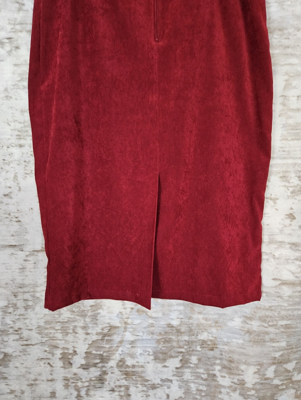 Vintage 1990s Burgundy Red Midi Pencil Skirt M 90s Briggs Whimsigoth - Picture 11 of 14